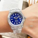 Replica Rolex Submariner Blue Face Diamonds Bezel Watch 40mm